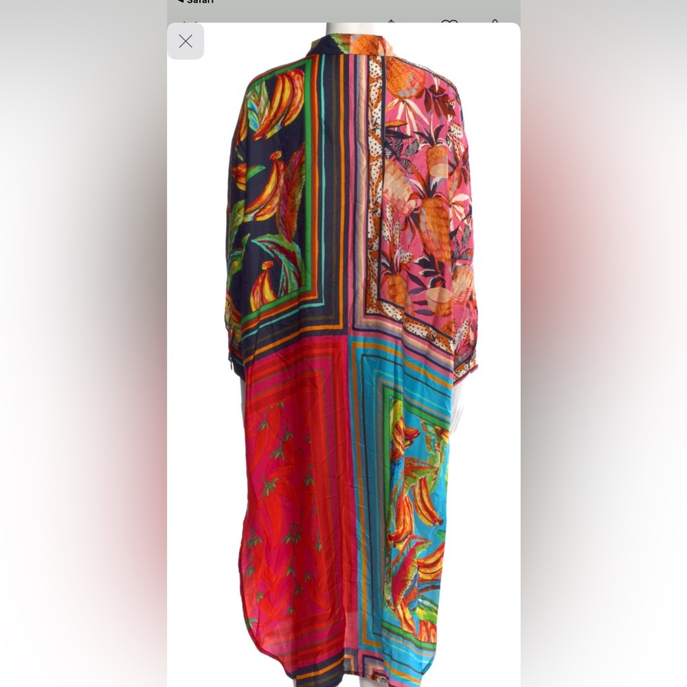 Farm Rio scarf print midi length shirt dress - Picture 5 of 6